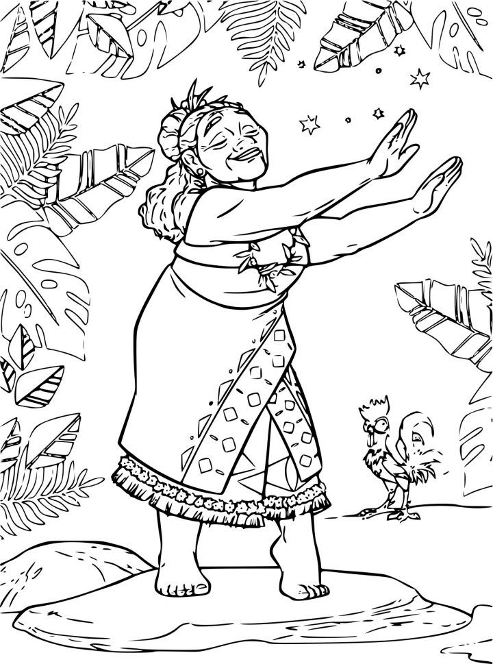 Coloriage Grand-Mère Vaiana À Imprimer Gratuit destiné Coloriage Sur La Mer À Imprimer