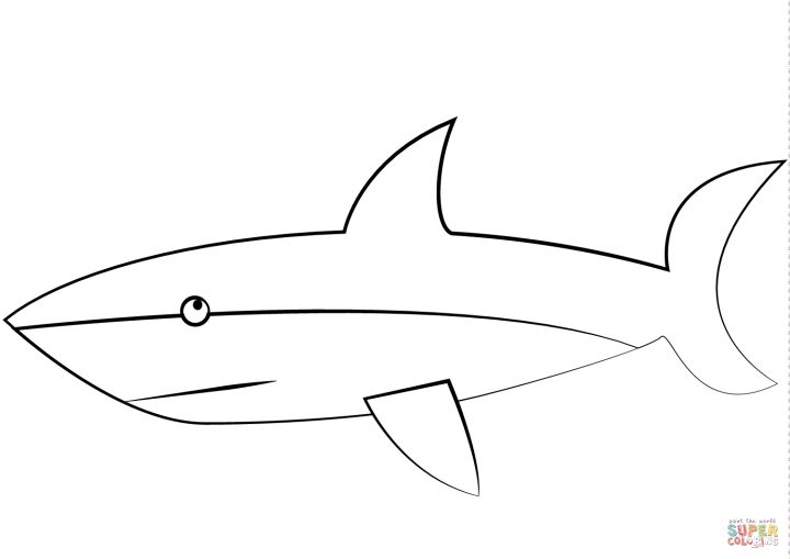 Coloriage – Grand Requin Blanc | Coloriages À Imprimer Gratuits pour Coloriage Requin Blanc Imprimer