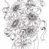 Coloriage Gratuit, Bouquet De Fleurs Marguerite | Coloriage avec Dessin A Colorier De Fleur