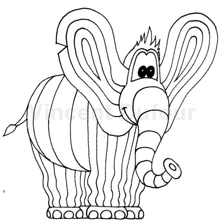 Coloriage Gratuit Éléphant "titou 3/4" Dessin À Colorier serapportantà Dessin Pour Enfant À Colorier