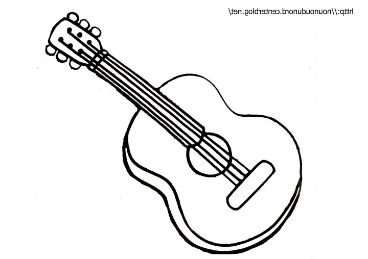 Coloriage Guitare . 10 Fabuleux Coloriage Guitare Stock dedans Image Instrument De Musique À Imprimer