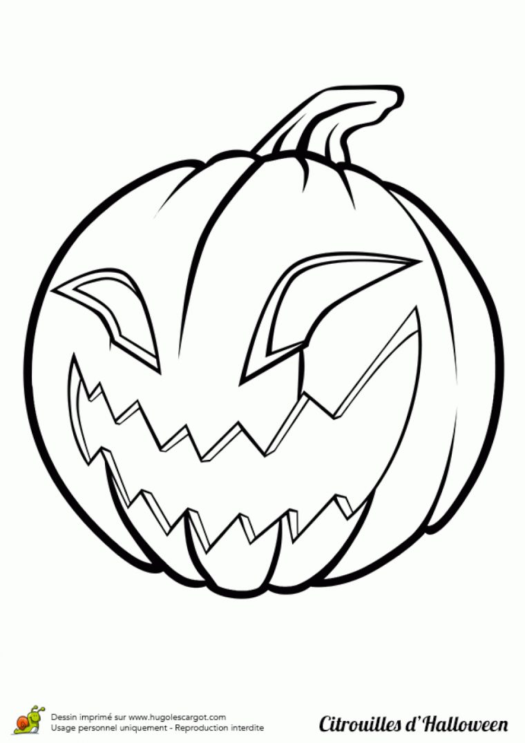 Coloriage Halloween Citrouille Effrayante pour Dessin D Halloween Facile A Dessiner