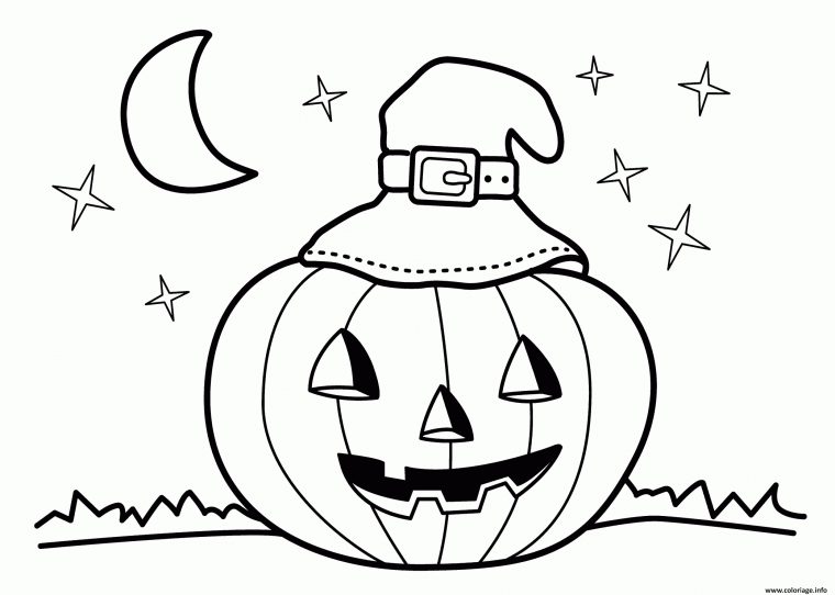 Coloriage Halloween Maternelle Facile Enfant Dessin à Dessin D Halloween Facile A Dessiner