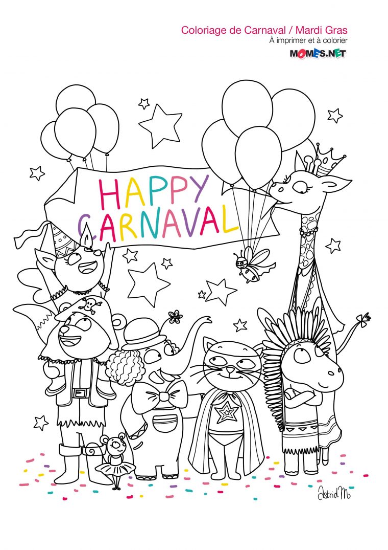 Coloriage Happy Carnaval & Joyeux Mardi Gras ! / Le Blog De à Coloriage De Carnaval A Imprimer Gratuit