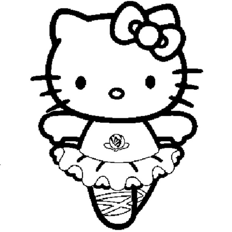 Coloriage Hello Kitty Danseuse En Ligne Gratuit À Imprimer serapportantà Hello Kitty À Dessiner