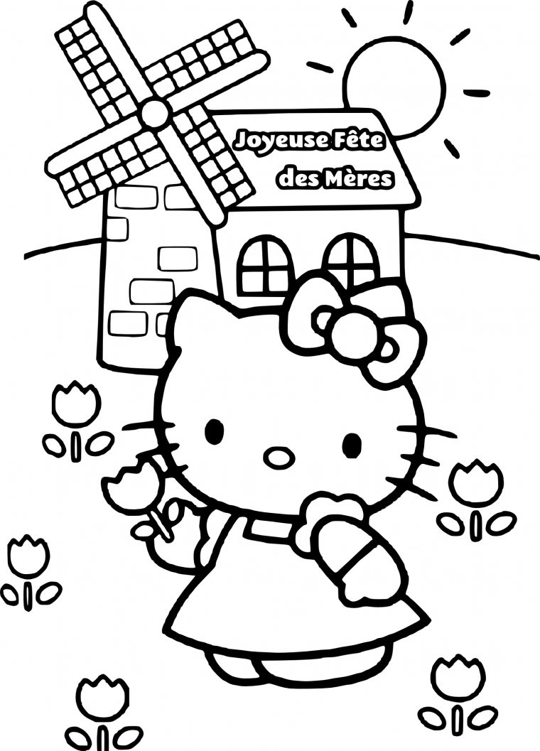 Coloriage Hello Kitty Fete Des Meres À Imprimer à Image A Colorier Gratuit A Imprimer