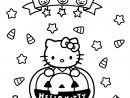 Coloriage Hello Kitty Halloween Citrouilles Dessin pour Hello Kitty À Dessiner