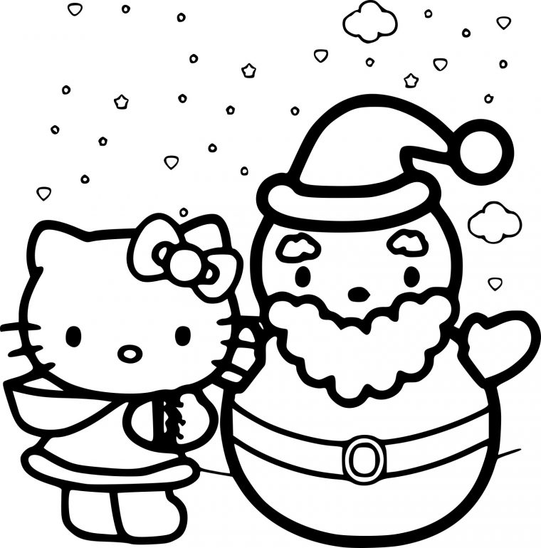 Coloriage Hello Kitty Noël À Imprimer serapportantà Hello Kitty À Dessiner