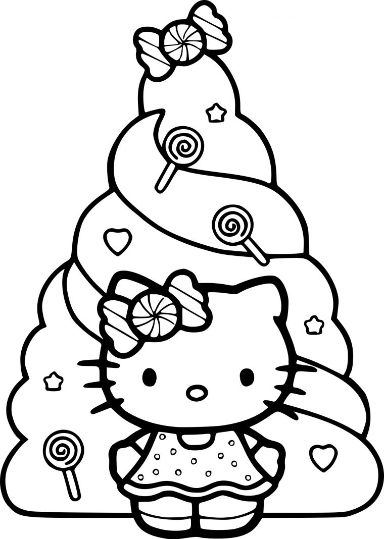 Coloriage Hello Kitty Noel Dessin À Imprimer Sur Coloriages tout Hello Kitty À Dessiner