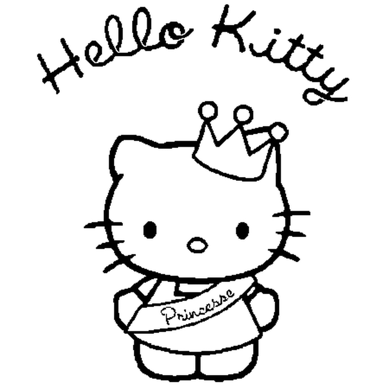 Coloriage Hello Kitty Princesse En Ligne Gratuit À Imprimer concernant Hello Kitty À Dessiner