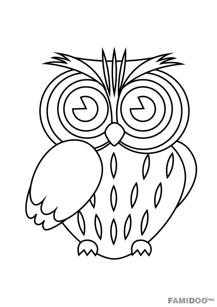 Coloriage Hibou – A La Maison avec Hibou A Imprimer