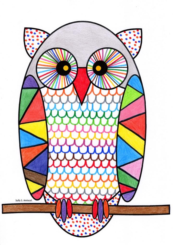 Coloriage Hibou Maternelle – Coloriage Ideas encequiconcerne Hibou Dessin Couleur