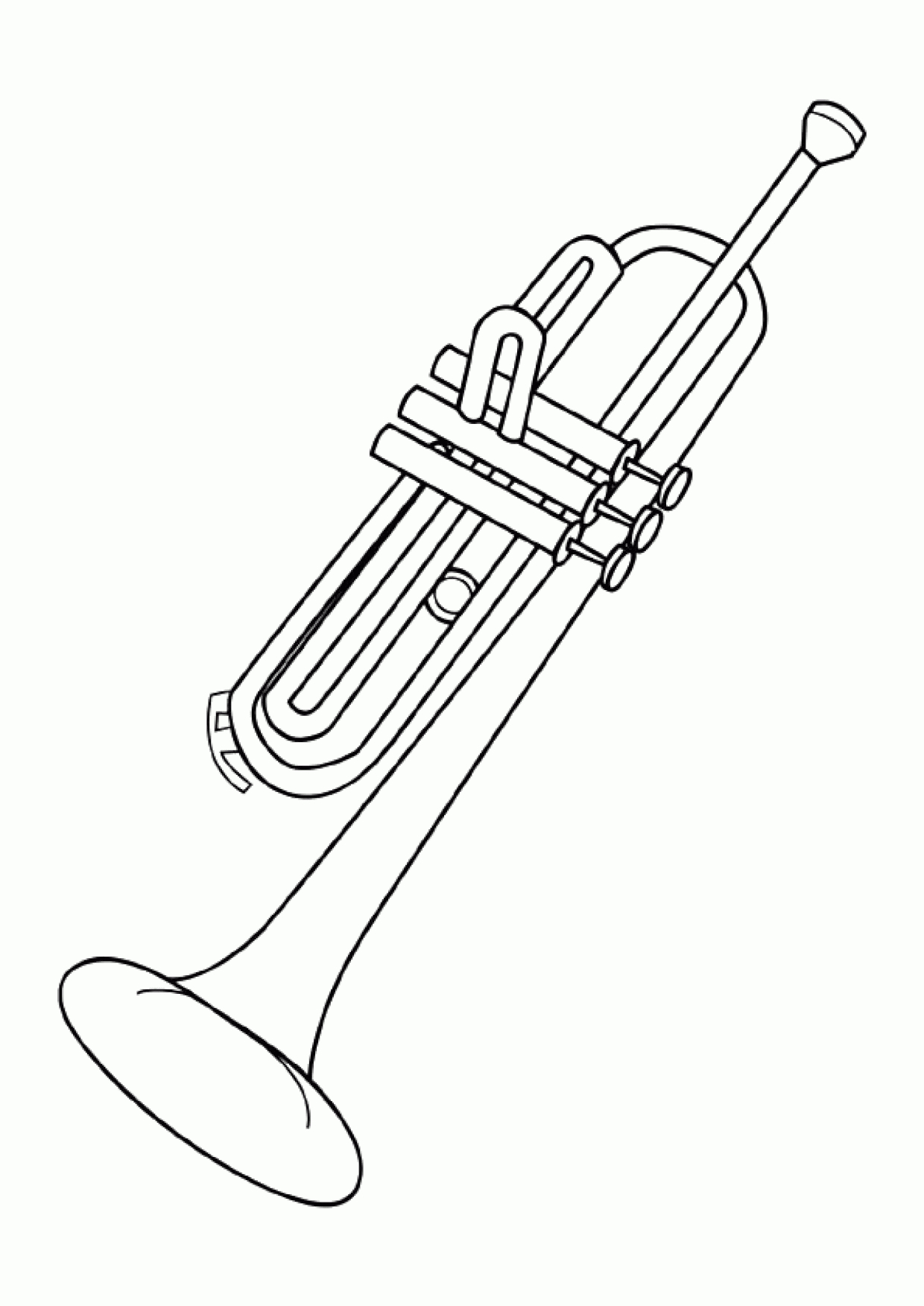 Coloriage Instrument De Musique Trompette concernant Trompette À Colorier 