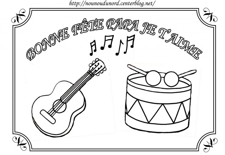 Coloriage Instruments De Musique Pour La Fête à Image Instrument De Musique À Imprimer