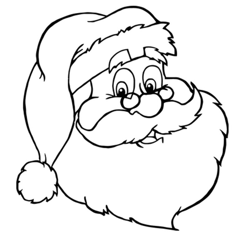 Coloriage Jolie Tête De Père Noël En Ligne Gratuit À Imprimer avec Dessins Pere Noel Imprimer