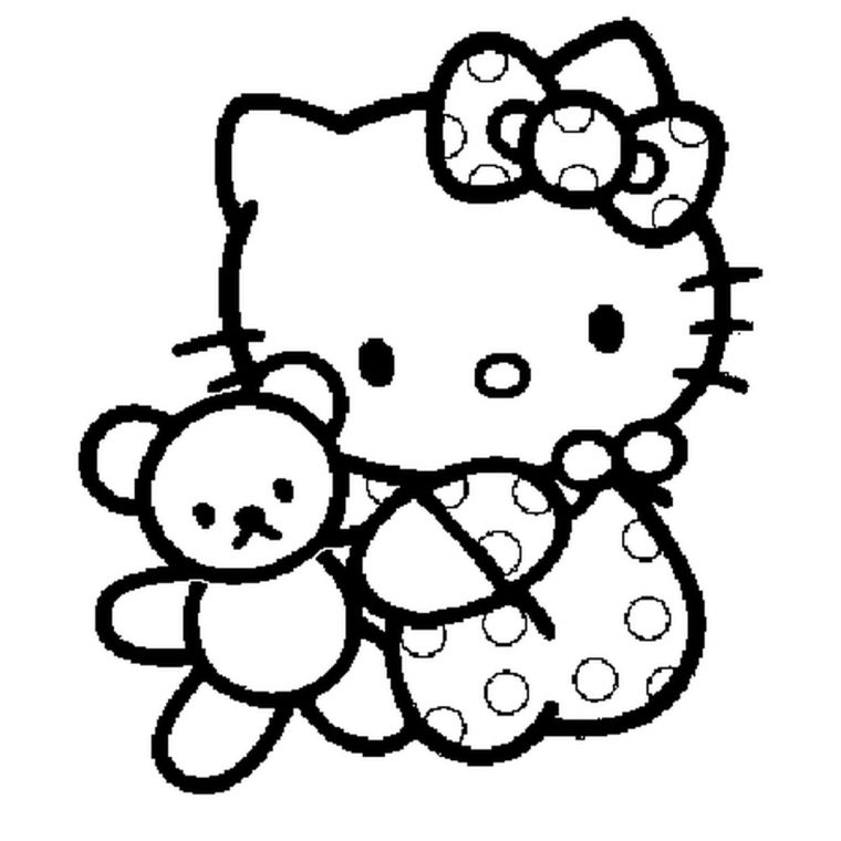 Coloriage Kitty Bébé En Ligne Gratuit À Imprimer intérieur Hello Kitty À Dessiner