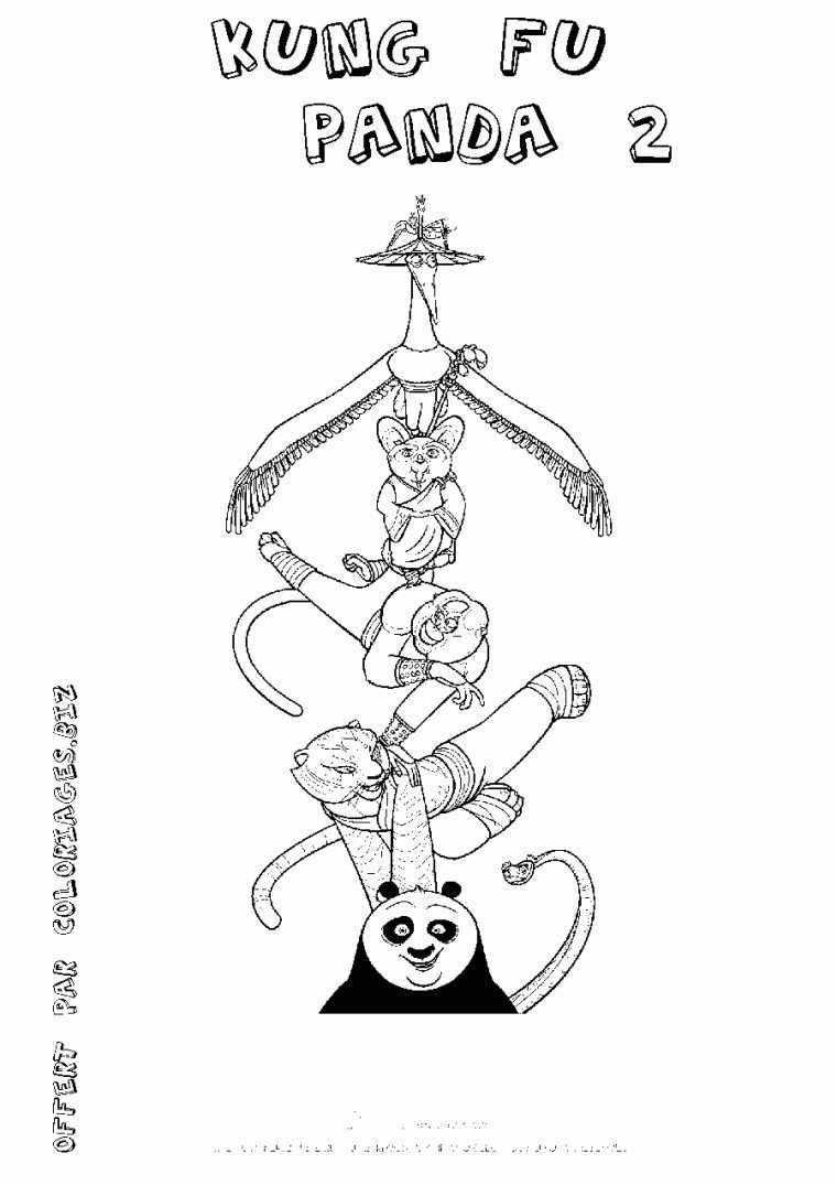 Coloriage Kung-Fu-Panda-2 Gratuit 24104 – Héros tout Panda À Colorier