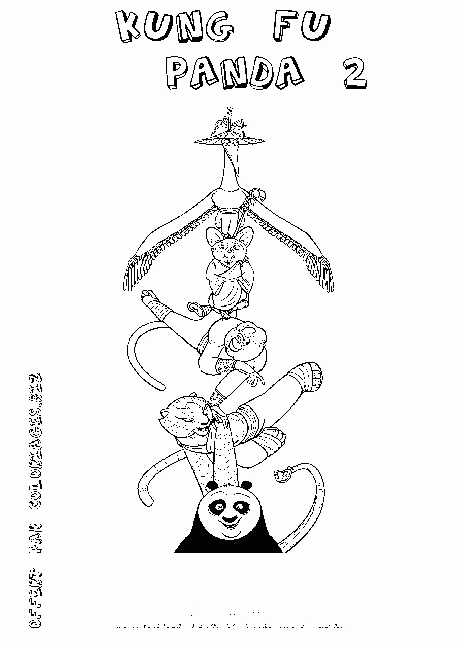 Coloriage Kung-Fu-Panda-2 Gratuit 24104 - Héros tout Panda À Colorier