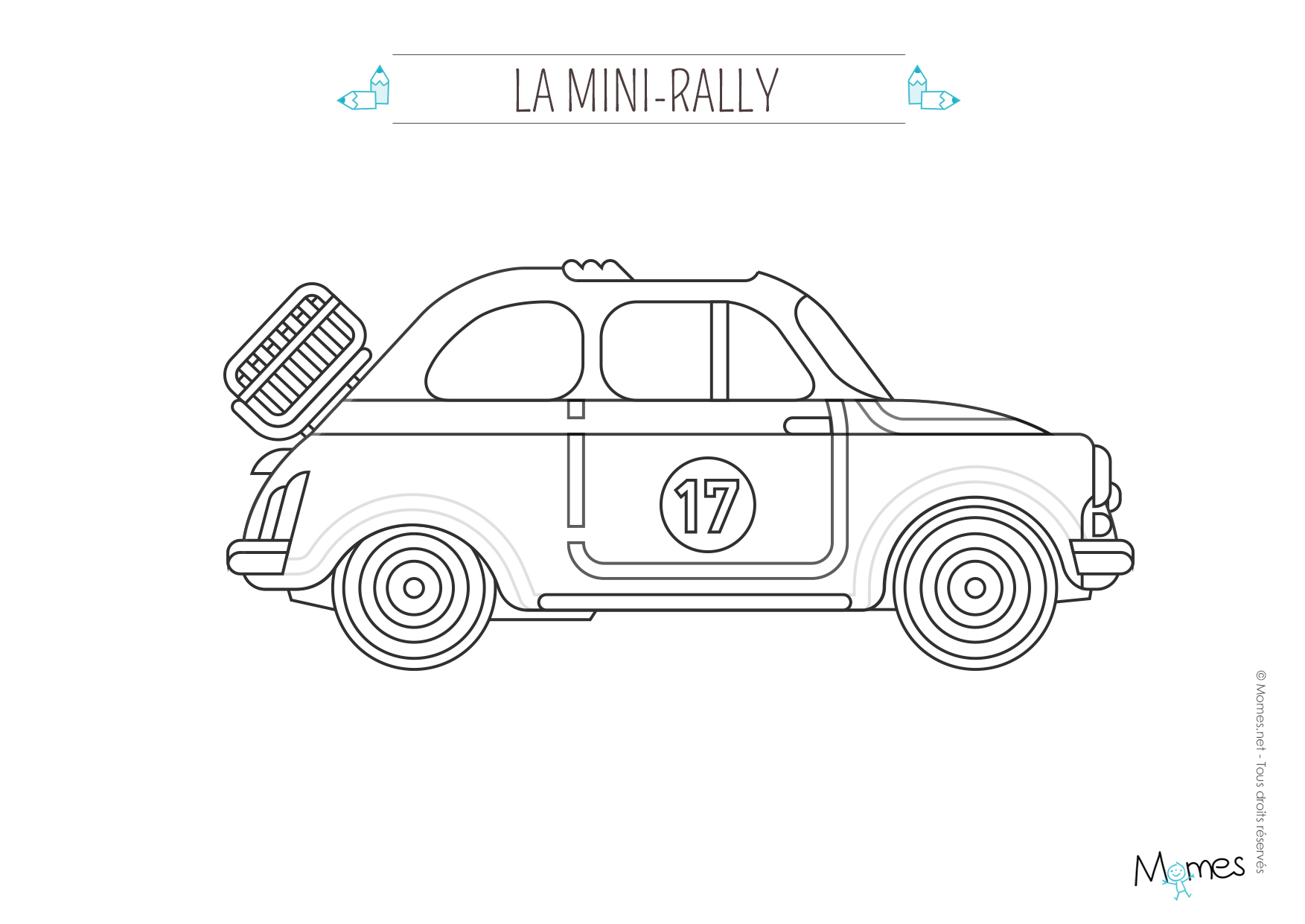 Coloriage La Voiture De Rallye - Momes à Apprendre A Dessiner Une Voiture