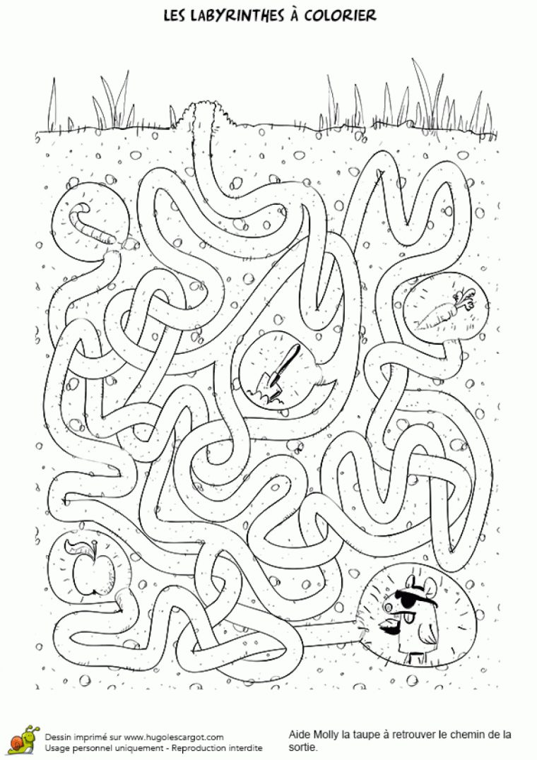 Coloriage Labyrinthe De Molly La Taupe Sur Hugolescargot concernant La Taupe Musique