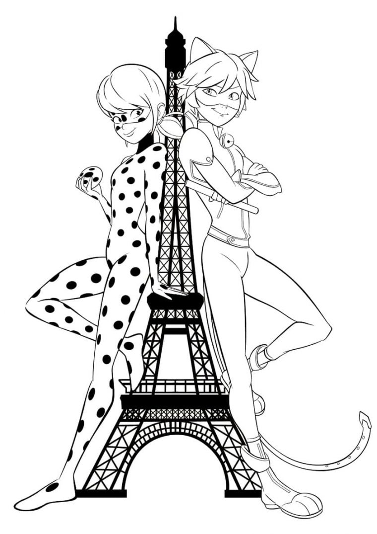 Coloriage Ladybug Et Cat Noir. Imprimer Gratuitement à Image A Colorier Gratuit A Imprimer