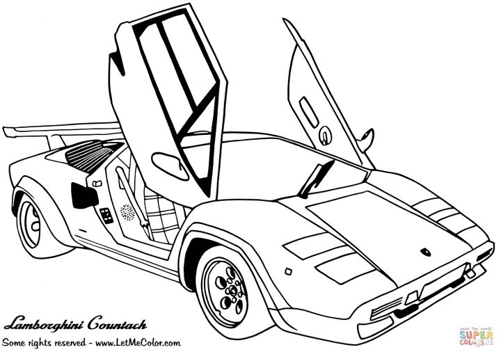 Coloriage – Lamborghini Countach | Coloriages À Imprimer à Ferrari A Colorier