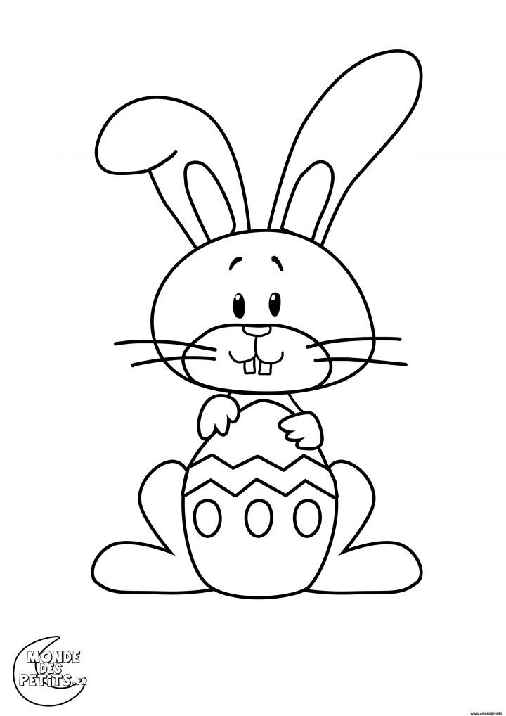 Coloriage Lapin De Paques Facile Dessin encequiconcerne Dessin Pour Paques