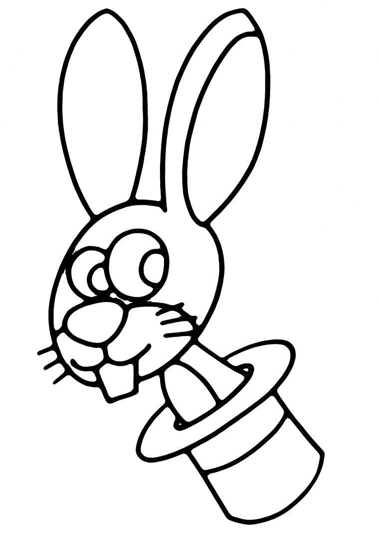 Coloriage Lapin Sortant Du Chapeau – Un Coloriage De Tête À tout Dessin De Lapin A Imprimer