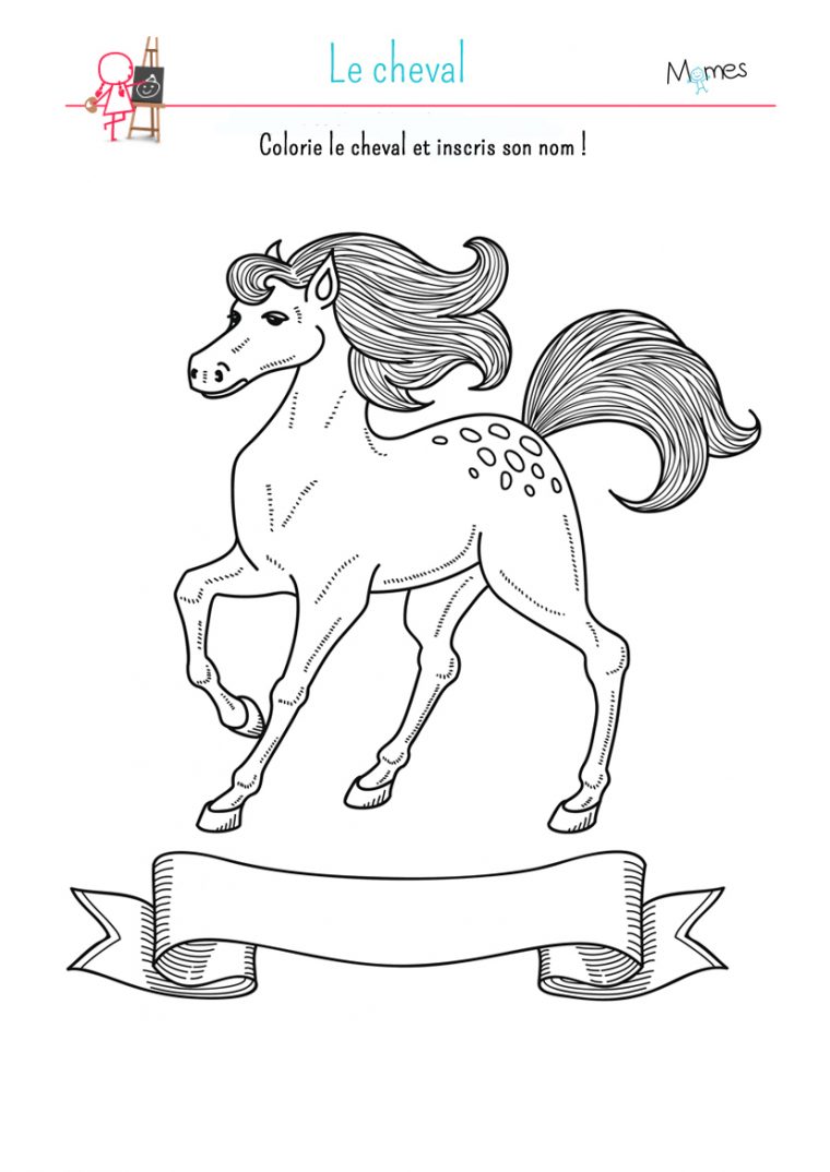 Coloriage Le Cheval – Momes concernant Dessin De Cheval A Colorier