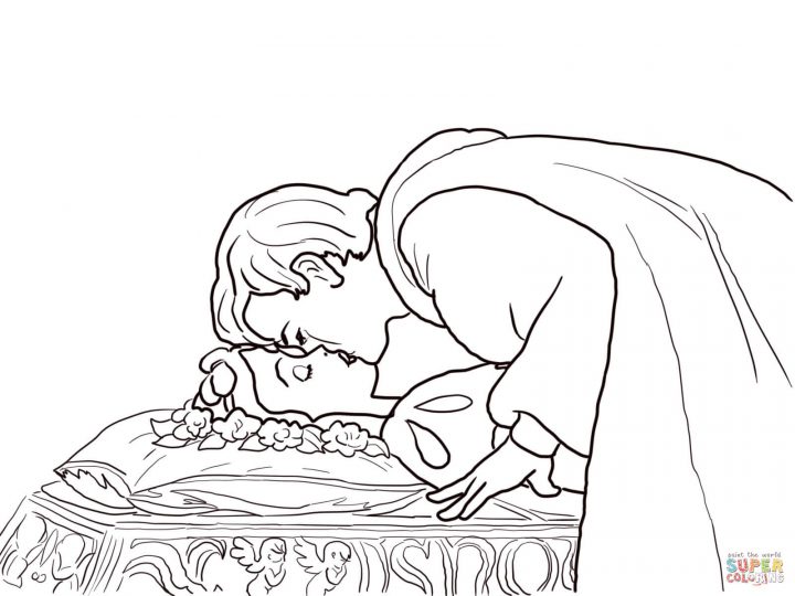 Coloriage – Le Prince Embrasse Blanche-Neige | Coloriages À destiné Blanche Neige À Colorier Et Imprimer