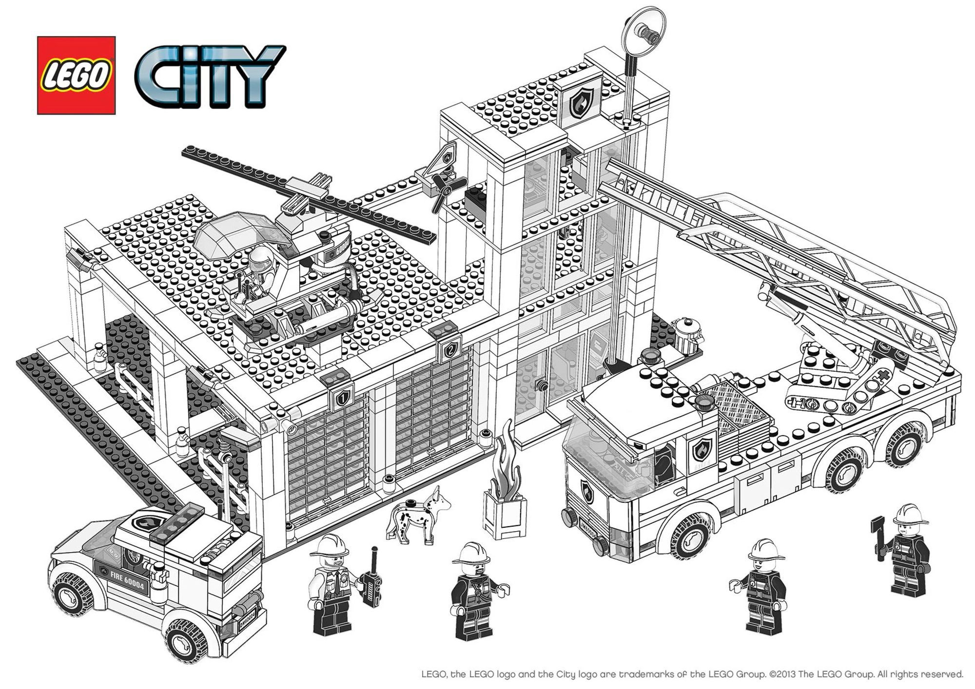 Coloriage Lego City : La Caserne Des Pompiers - Coloriage intérieur Jeux Gratuit De Pompier