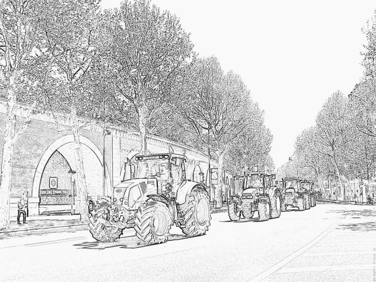 Coloriage Les Agriculteurs A Paris 12 À Imprimer Pour Les avec Dessin De Tracteur À Colorier