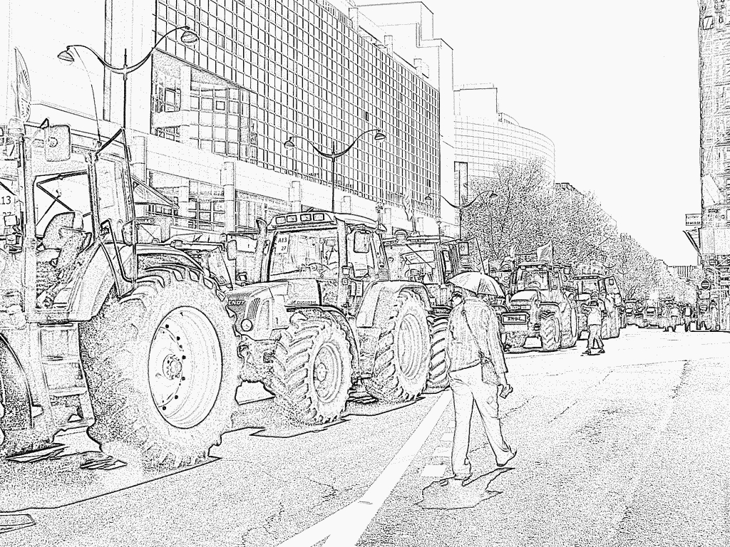 Coloriage Les Agriculteurs A Paris 67 À Imprimer Pour Les destiné Dessin De Tracteur À Colorier 