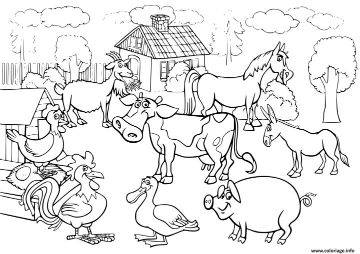 Coloriage Les Animaux De La Ferme Pour Enfants Dessin dedans Dessin Animaux De La Ferme À Imprimer