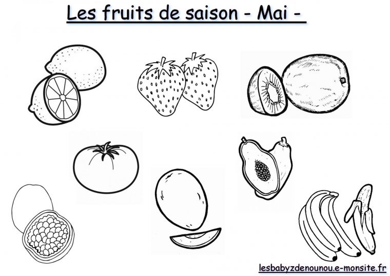 Coloriage "les Fruits Et Légumes De Saison" (Mois De Mai) à Mois À Colorier Maternelle