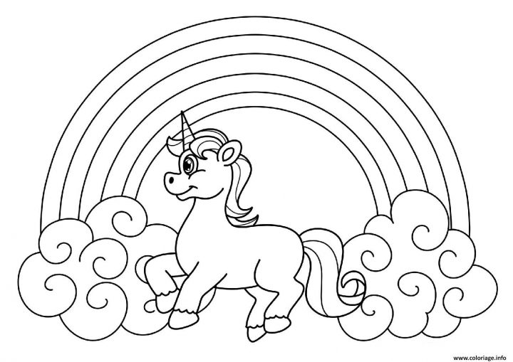 Coloriage Licorne Arc En Ciel Dessin intérieur Arc En Ciel A Colorier