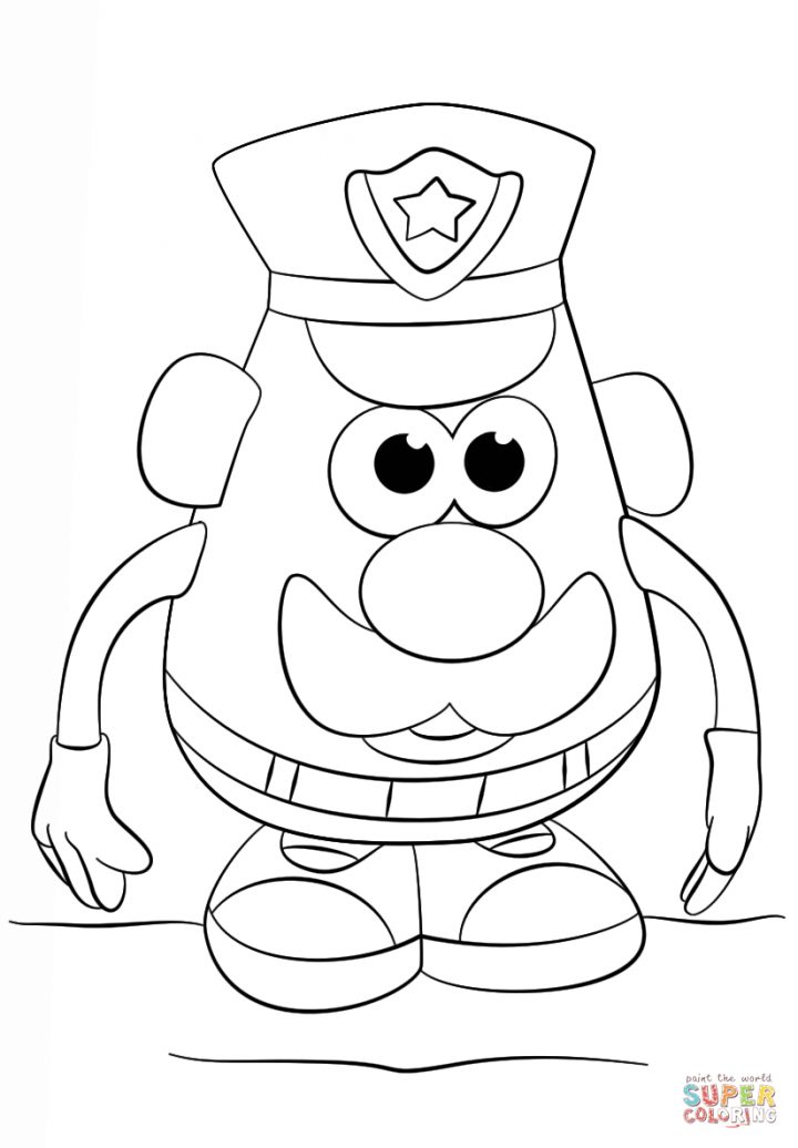 Coloriage – M. Patate Policier | Coloriages À Imprimer Gratuits destiné Mr Patate Coloriage