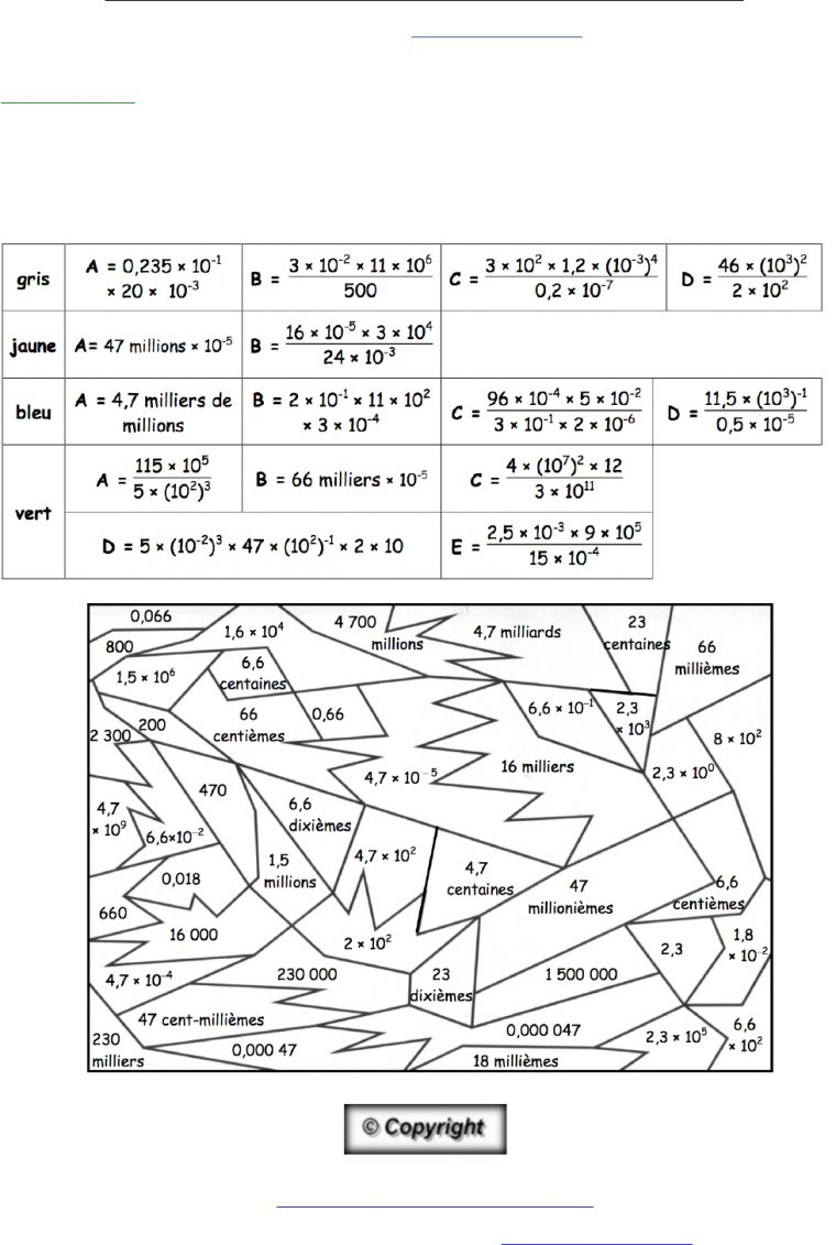 Coloriage Magique Avec Les Puissances – [Pdf Document] concernant Coloriage Chiffres 1 À 10