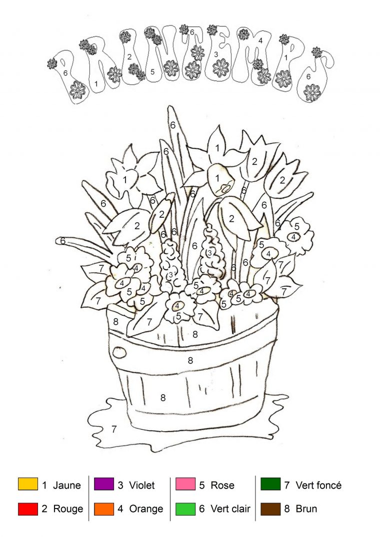 Coloriage Magique – Bouquet De Printemps à Coloriage Magique Alphabet Cp