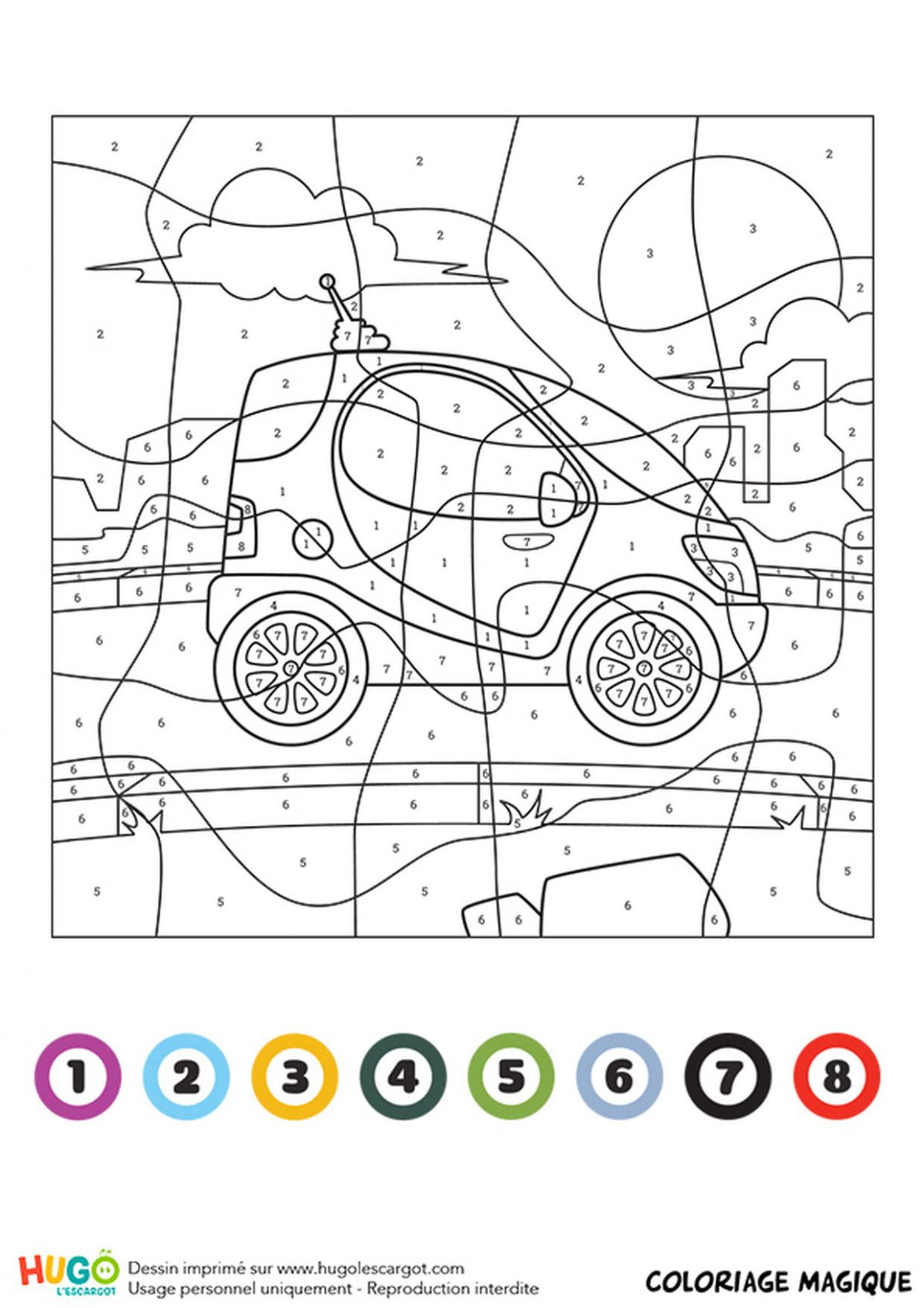 Coloriage Magique Ce1 - Une Mini Voiture pour Apprendre A Dessiner Une