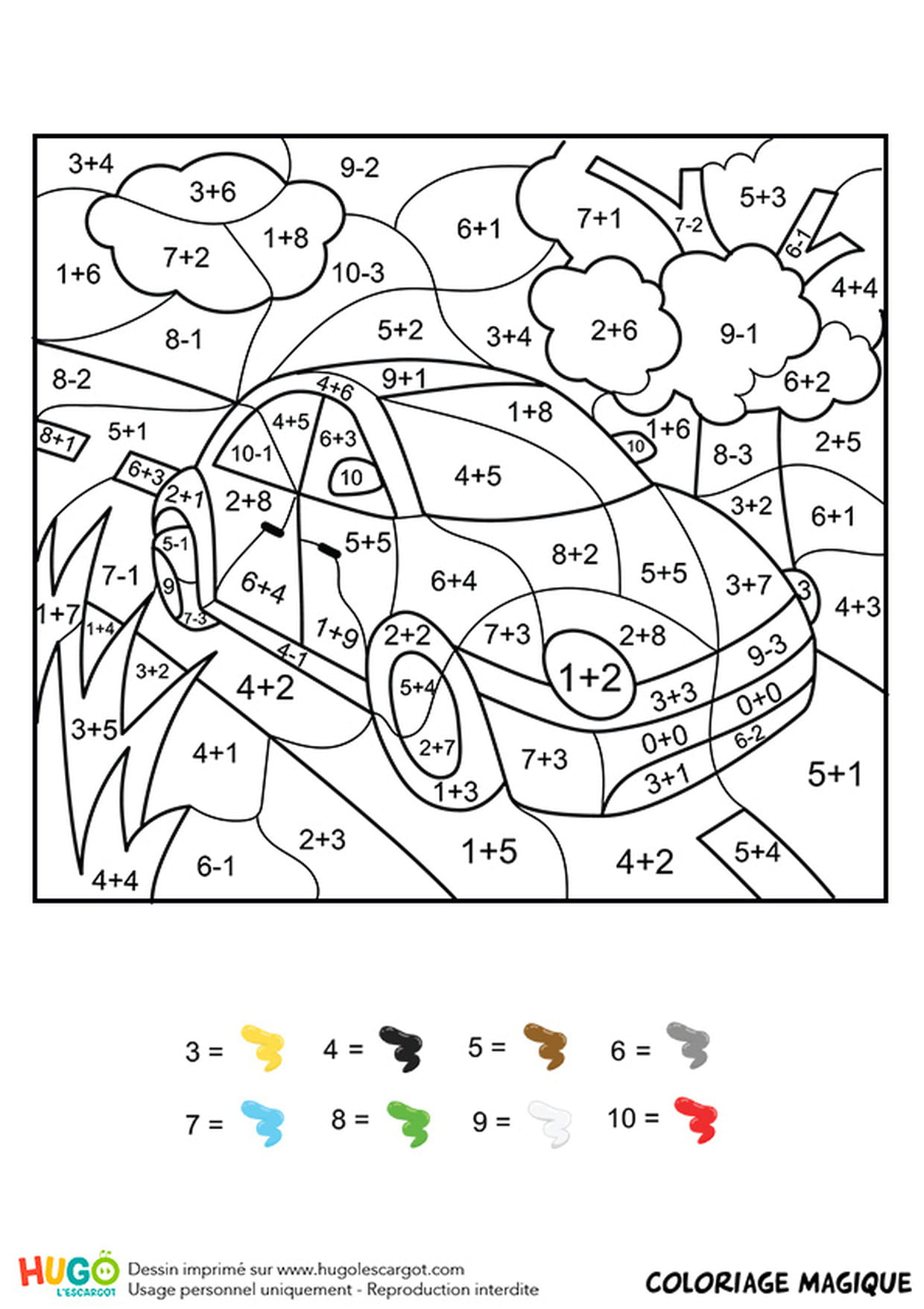 Coloriage Magique Ce1 : Une Voiture Rouge serapportantà Apprendre A Dessiner Une Voiture 