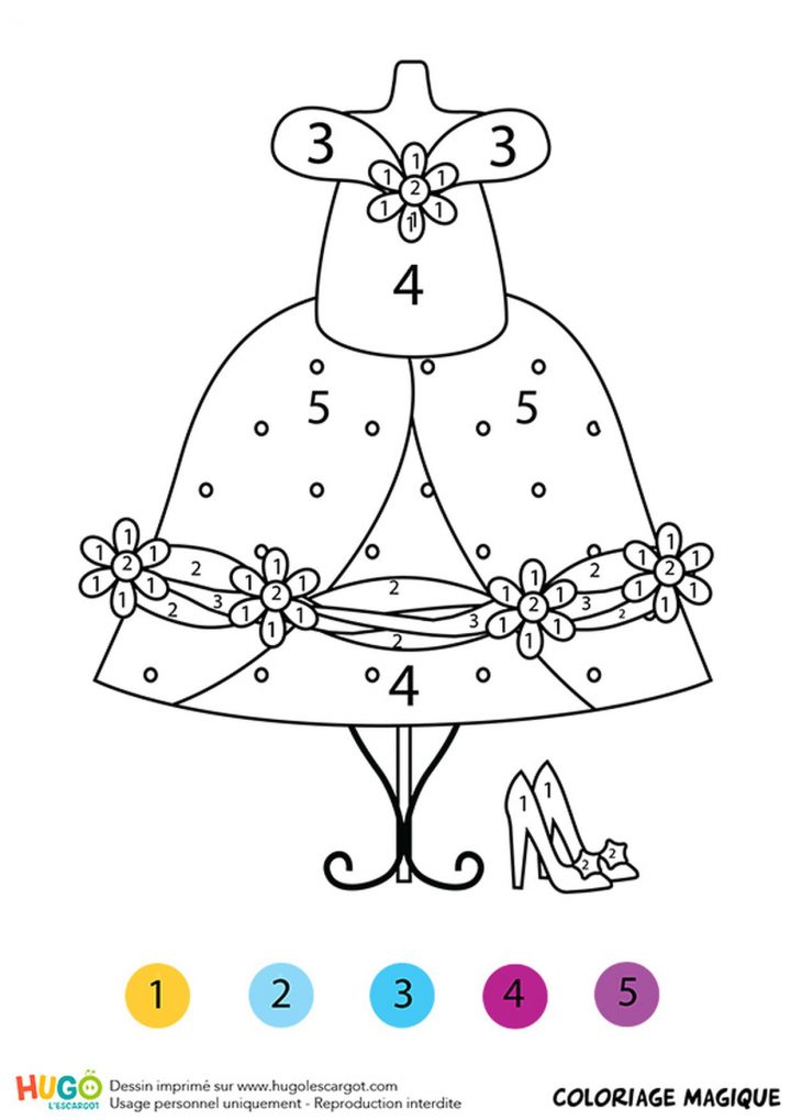 Coloriage Magique Cp : La Robe De Cendrillon dedans Cendrillon À Colorier