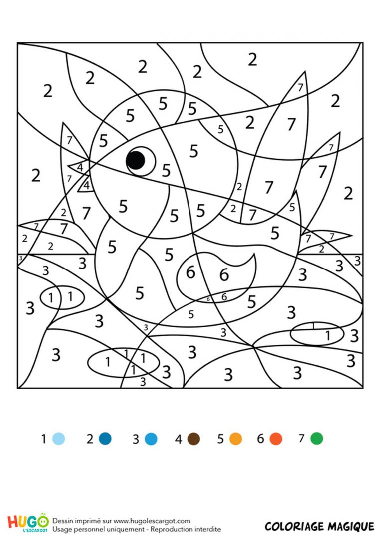 Coloriage Magique Cp : Un Petit Oiseau dedans Coloriage Magique Français Cp