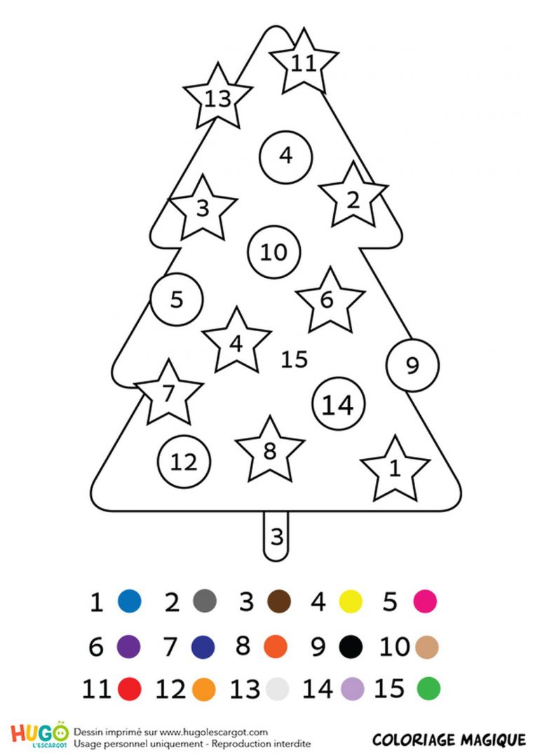 Coloriage Magique Cp : Un Sapin De Noël à Coloriage De Sapin De Noel A Imprimer Gratuit