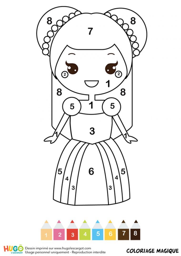 Coloriage Magique Cp : Une Belle Princesse intérieur Coloriage Magique Maternelle A Imprimer Gratuit