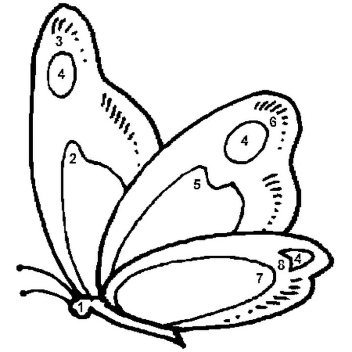 Coloriage Magique Facile Papillon En Ligne Gratuit À Imprimer avec Papillon À Dessiner