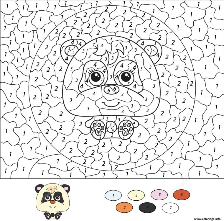 Coloriage Magique " Le Panda" serapportantà Panda À Colorier