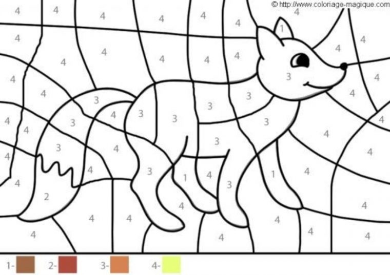 Coloriage Magique Maternelle Renard | Coloriages À Imprimer avec Coloriage Magique Français Cp