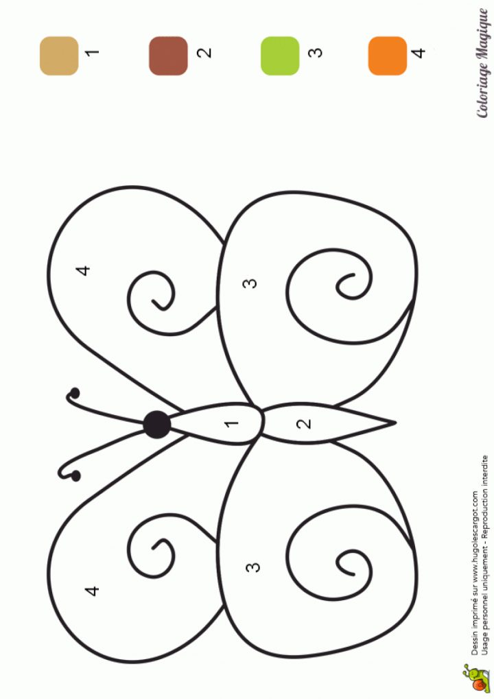 Coloriage Magique Maternelle, Un Magnifique Papillon intérieur Coloriages Codés Gs