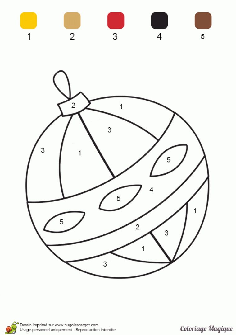 Coloriage Magique Maternelle, Une Boule De Noël avec Coloriage Magique Maternelle A Imprimer Gratuit